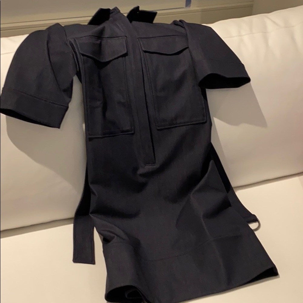 halogen belted jean dress